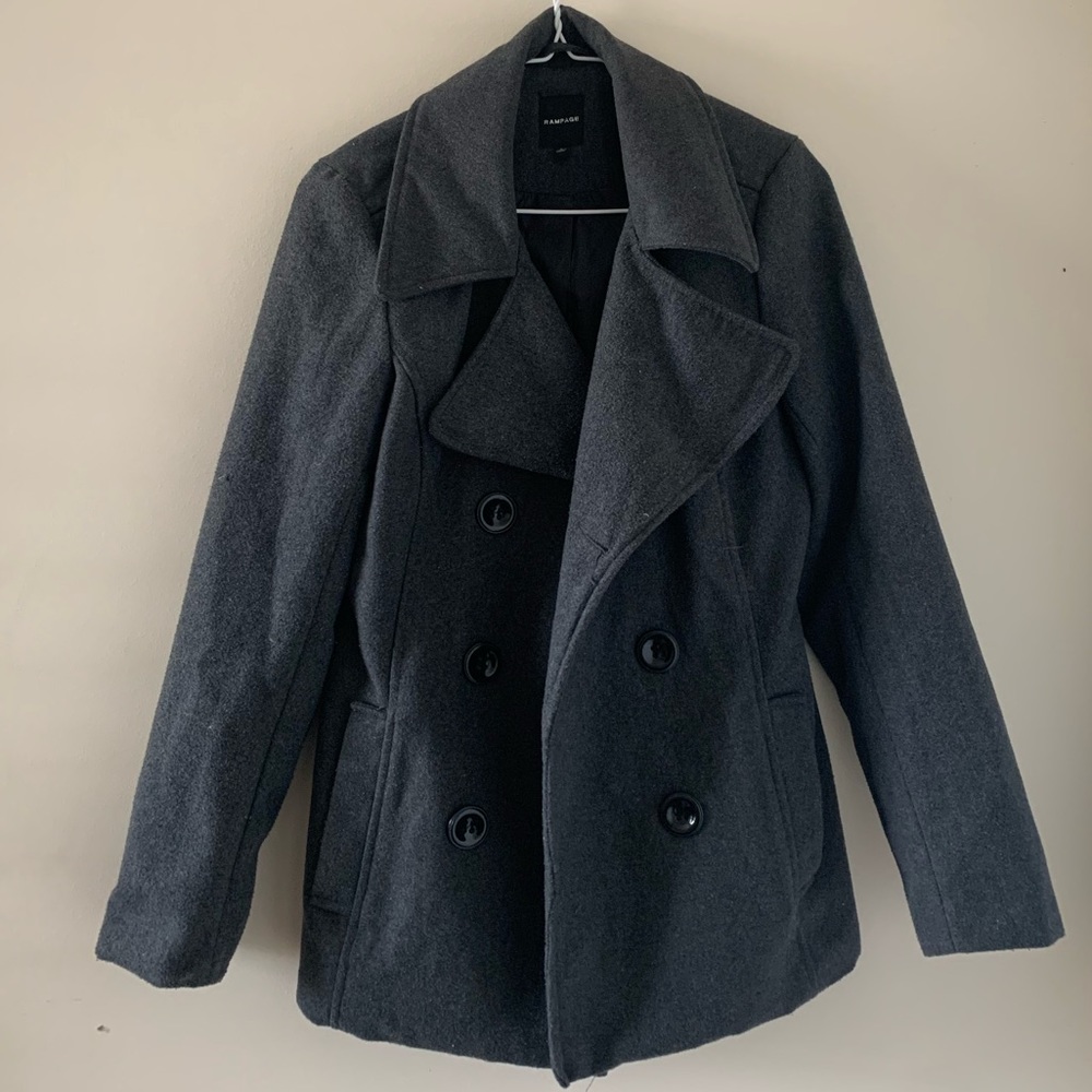 Rampage Dark Gray Pea Coat
